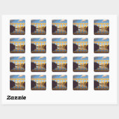 Pont du Gard, Gardon rivier, Gard, Languedoc, Vierkante Sticker (Vel)