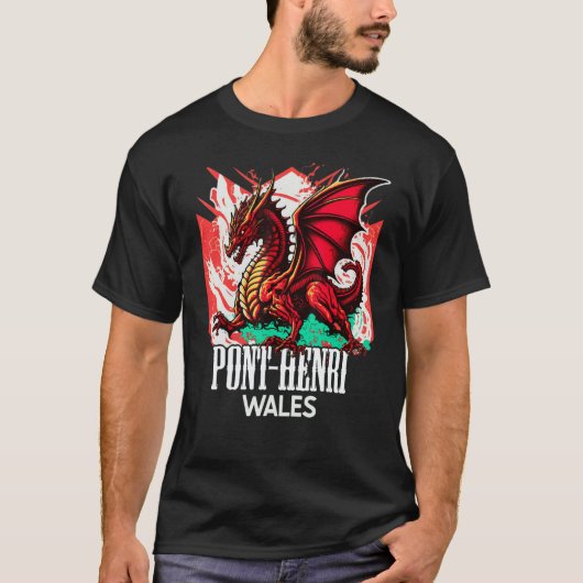 Pont henri Wales Welsh Flag Y Ddraig Goch Dragon T-shirt (Voorkant)