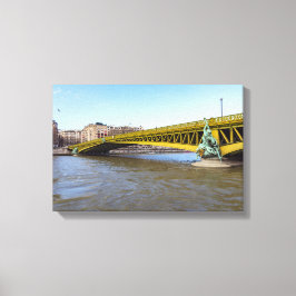 Pont Mirabeau over de Seine - Parijs Canvas Afdruk