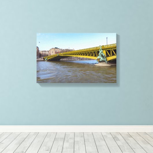Pont Mirabeau over de Seine - Parijs Canvas Afdruk (Insitu (Houten vloer))