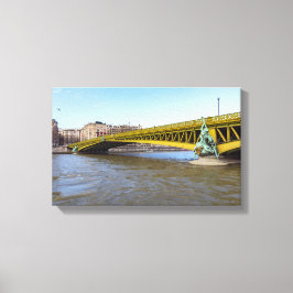 Pont Mirabeau over de Seine - Parijs Canvas Afdruk