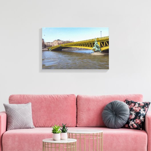 Pont Mirabeau over de Seine - Parijs Canvas Afdruk (Insitu (Woonkamer))