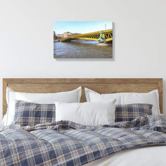 Pont Mirabeau over de Seine - Parijs Canvas Afdruk (Insitu (Slaapkamer))