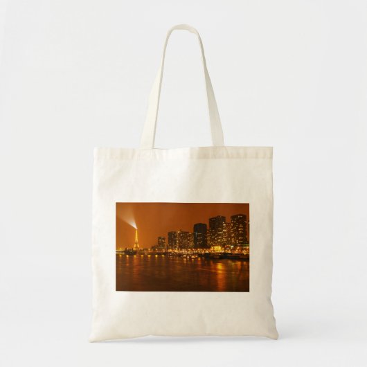 Pont Mirabeau Paris France Night Skyline Panorama Tote Bag (Voorkant)