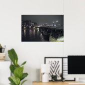 PONT NEUF BRIDGE at NGHT - PARIS FRANCE Poster (Thuiskantoor)