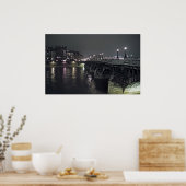 PONT NEUF BRIDGE at NGHT - PARIS FRANCE Poster (Keuken)