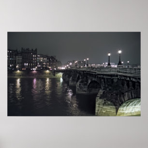 PONT NEUF BRIDGE at NGHT - PARIS FRANCE Poster