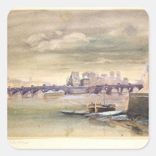 Pont-Neuf en Ile de la Cite, 1881 Vierkante Sticker