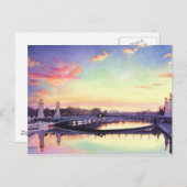 "Pont Neuf Paris" Waterverf Frankrijk Art Briefkaart (Voorkant / Achterkant)