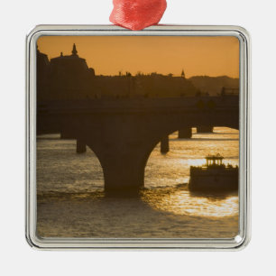 Pont Neuf, Seine, zonsondergang, Parijs, Frankrijk Metalen Ornament