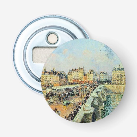 Pont Neuf, vanmiddag, Sunlight Camille Pissarro Button Flesopener (Voorkant)
