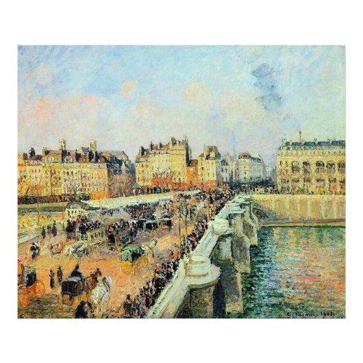 Pont Neuf, vanmiddag, Sunlight Camille Pissarro Foto Afdruk (Voorkant)