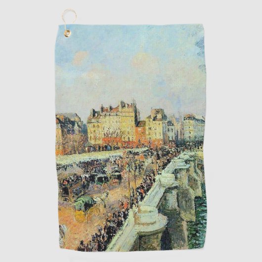 Pont Neuf, vanmiddag, Sunlight Camille Pissarro Golfhanddoek (Voorkant)