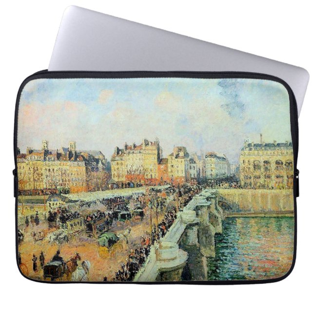 Pont Neuf, vanmiddag, Sunlight Camille Pissarro Laptop Sleeve (Voorkant)