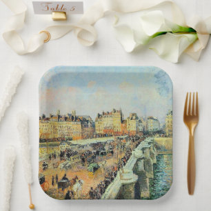 Pont Neuf, vanmiddag, Sunlight Camille Pissarro Papieren Bordje