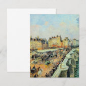 Pont Neuf, vanmiddag, Sunlight Camille Pissarro RSVP Kaartje (Voorkant / Achterkant)