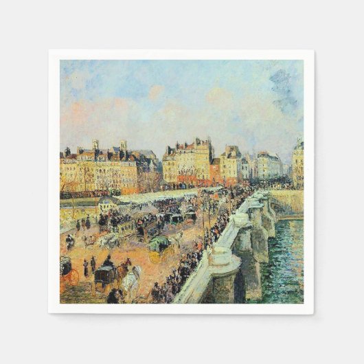 Pont Neuf, vanmiddag, Sunlight Camille Pissarro Servet (Voorkant)