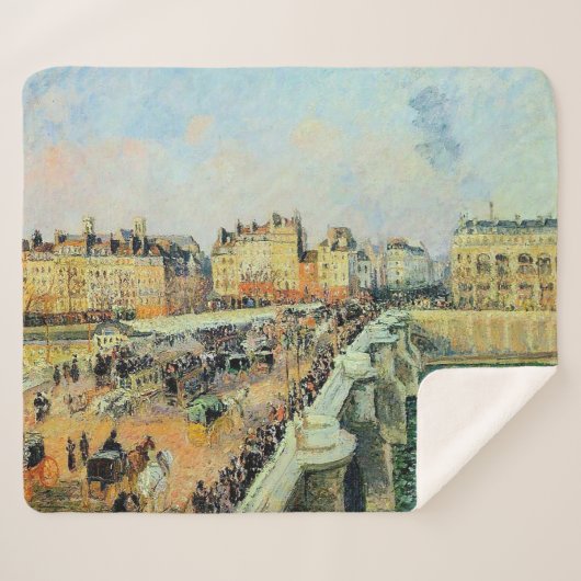 Pont Neuf, vanmiddag, Sunlight Camille Pissarro Sherpa Deken (Voorkant (horizontaal))