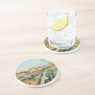 Pont Neuf, vanmiddag, Sunlight Camille Pissarro Zandsteen Onderzetter