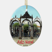 Ponta Delgada Azoren Schilderachtig kerstversierin Keramisch Ornament (Rechts)
