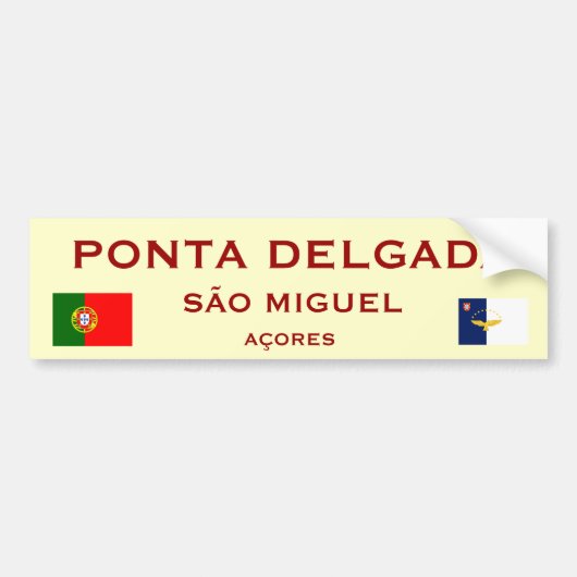 Ponta Delgada Bumpersticker (Voorkant)
