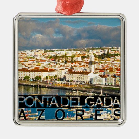 Ponta Delgada Metalen Ornament (Voorkant)