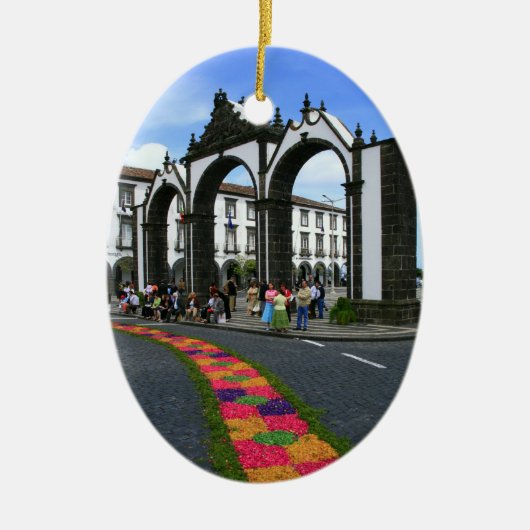 Ponta Delgada stadpoorten Keramisch Ornament (Voorkant)