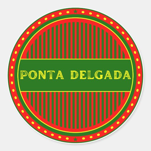 Ponta Delgada Stadssymbool – Portugese Identiteit Ronde Sticker (Voorkant)