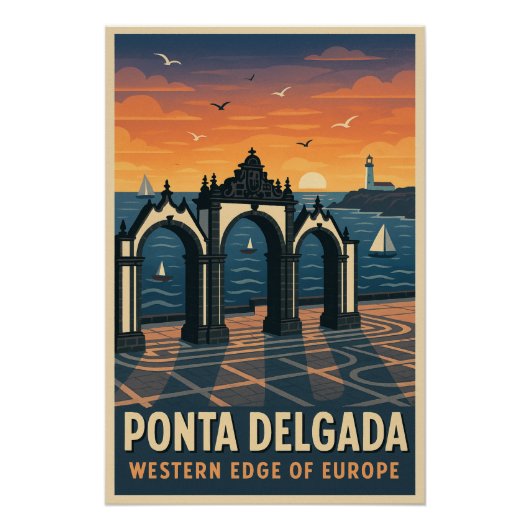 Ponta Delgada – Westerne rand van Europa Perfect Poster (Voorkant)