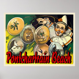 Pontchartrain Beach Clown Acts  Sign Poster