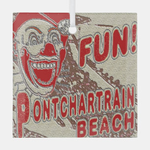 Pontchartrain Beach Clown Glas Ornament