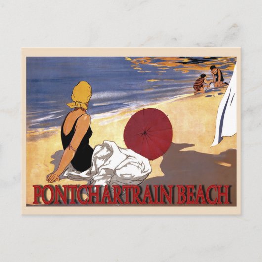 Pontchartrain Beach Familie Zwemmen Briefkaart (Voorkant)