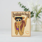 Pontchartrain Beach Lady op Zand Briefkaart (Staand voorkant)