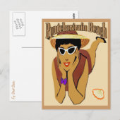 Pontchartrain Beach Lady op Zand Briefkaart (Voorkant / Achterkant)
