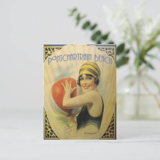 Pontchartrain Beach Poster Briefkaart (Staand voorkant)