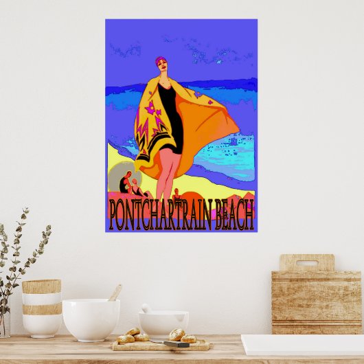 Pontchartrein Beach Vintage Poster 3 (Keuken)