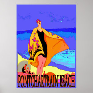 Pontchartrein Beach Vintage Poster 3