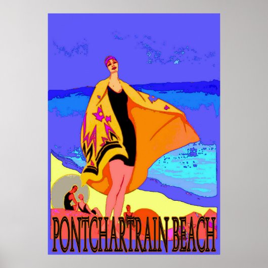 Pontchartrein Beach Vintage Poster 3 (Voorkant)