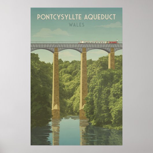 Pontcysyllte Aqueduct Wales Reisposter Poster (Voorkant)