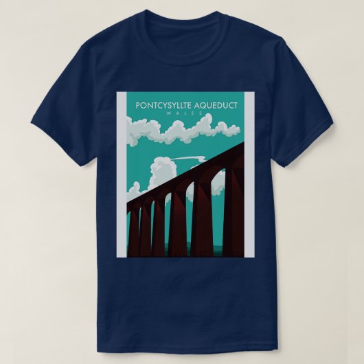 Pontcysyllte Aqueduct Wales Reisposter T-shirt (Design voorkant)