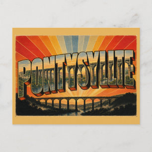 Pontcysyllte Aqueduct Wales Vintage Reis Kunst Briefkaart