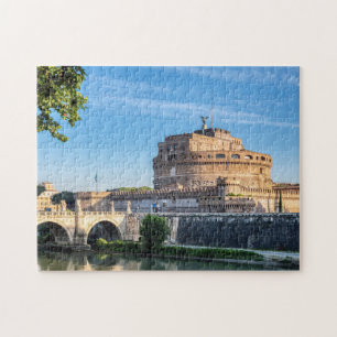 Ponte and Castle Sant'Angelo at dawn - Rome, Itali Legpuzzel