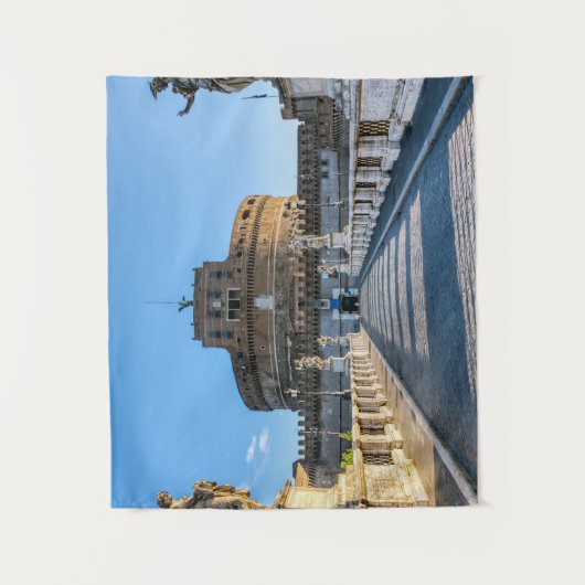 Ponte and Castle Sant'Angelo - Rome, Italië Wandkleed (Voorkant)