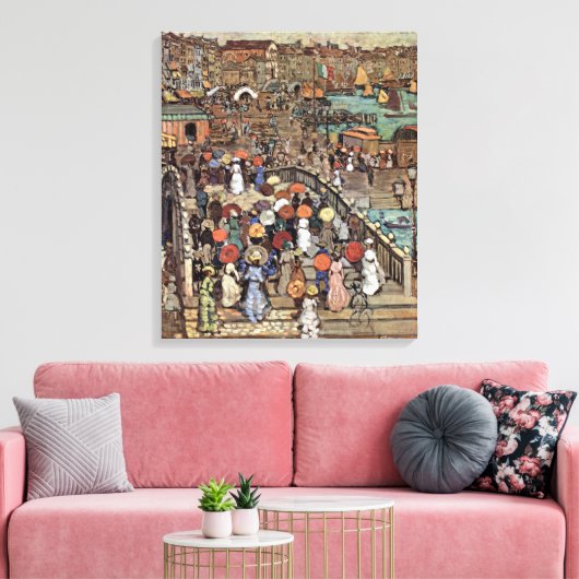 Ponte Della Paglia, Venetië, Maurice Prendergast Canvas Afdruk (Insitu (Woonkamer))