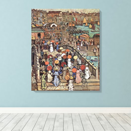 Ponte Della Paglia, Venetië, Maurice Prendergast Canvas Afdruk (Insitu (Houten vloer))