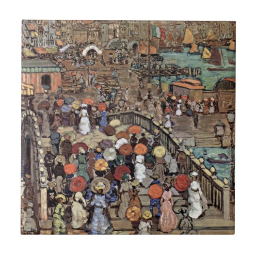Ponte Della Paglia, Venetië, Maurice Prendergast Tegeltje (Voorkant)