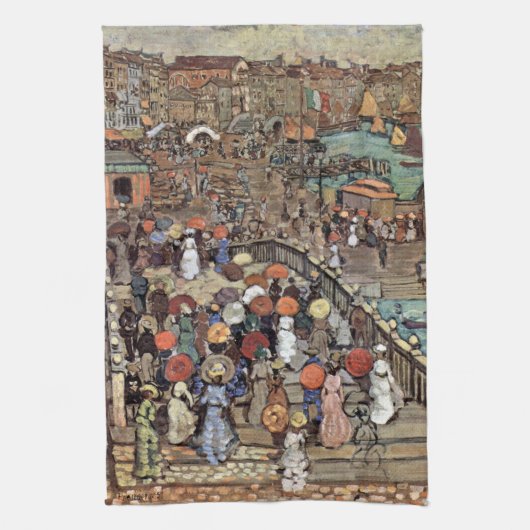 Ponte Della Paglia, Venetië, Maurice Prendergast Theedoek (Verticaal)