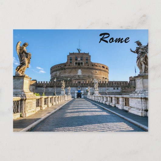 Ponte en Castel Sant'Angelo - Rome, Italië Briefkaart (Voorkant)