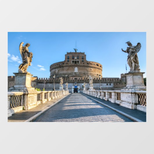 Ponte en Castel Sant'Angelo - Rome, Italië Raamsticker (Vel)
