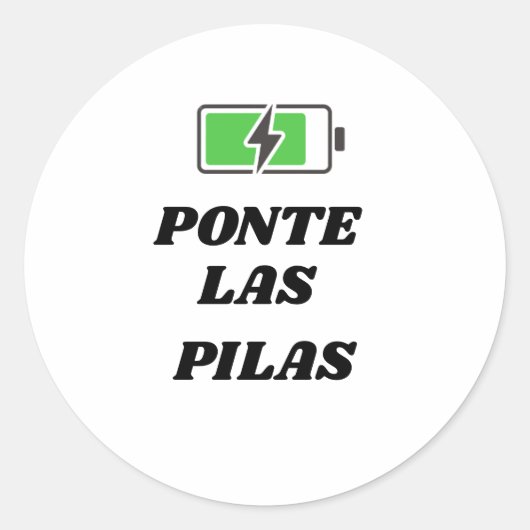 PONTE LAS PILAS-STICKERS RONDE STICKER (Voorkant)